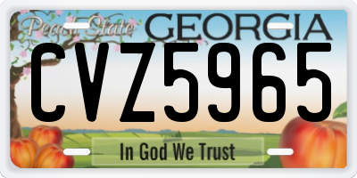 GA license plate CVZ5965