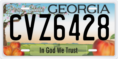GA license plate CVZ6428