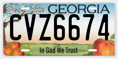GA license plate CVZ6674