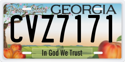 GA license plate CVZ7171