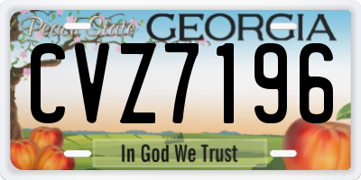 GA license plate CVZ7196