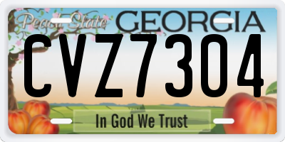 GA license plate CVZ7304