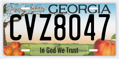 GA license plate CVZ8047