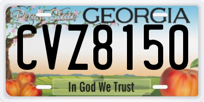 GA license plate CVZ8150