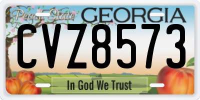 GA license plate CVZ8573