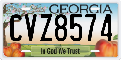 GA license plate CVZ8574