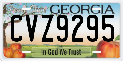 GA license plate CVZ9295