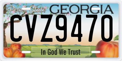 GA license plate CVZ9470