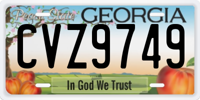 GA license plate CVZ9749