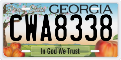 GA license plate CWA8338