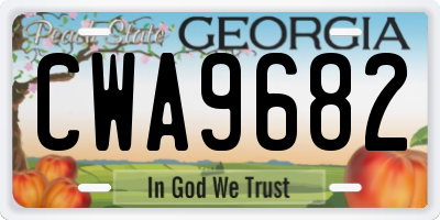GA license plate CWA9682