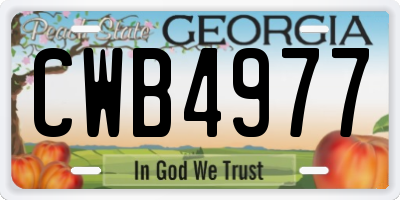 GA license plate CWB4977