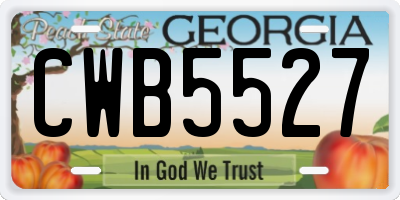 GA license plate CWB5527
