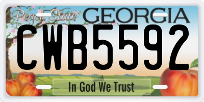 GA license plate CWB5592