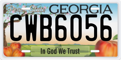 GA license plate CWB6056