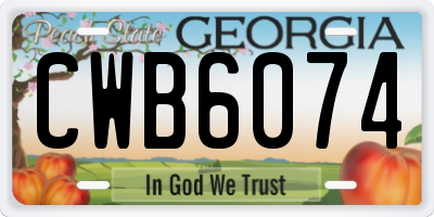 GA license plate CWB6074
