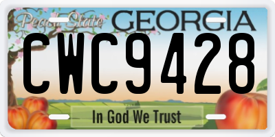 GA license plate CWC9428