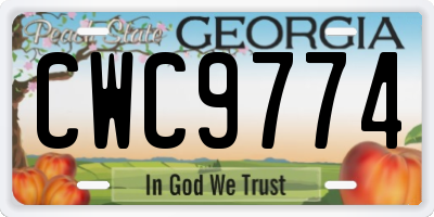 GA license plate CWC9774