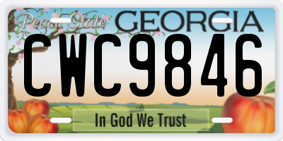 GA license plate CWC9846