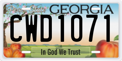 GA license plate CWD1071