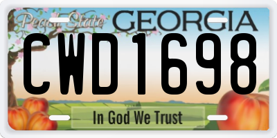 GA license plate CWD1698