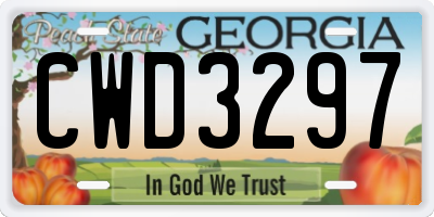 GA license plate CWD3297
