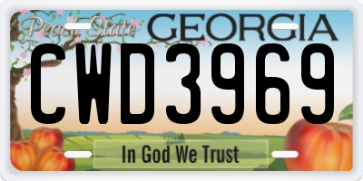 GA license plate CWD3969