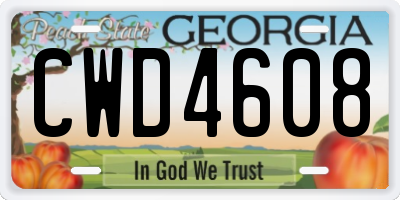 GA license plate CWD4608