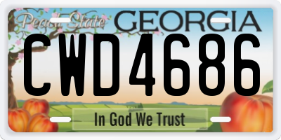 GA license plate CWD4686