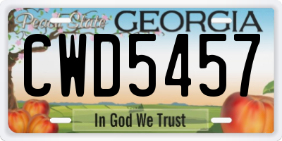 GA license plate CWD5457