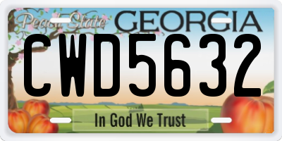 GA license plate CWD5632