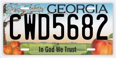 GA license plate CWD5682