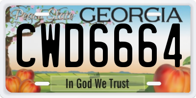 GA license plate CWD6664