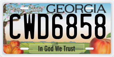 GA license plate CWD6858