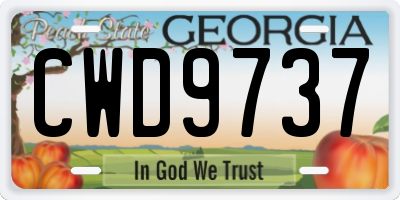 GA license plate CWD9737
