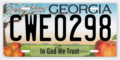 GA license plate CWE0298