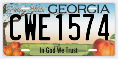 GA license plate CWE1574