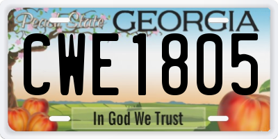 GA license plate CWE1805