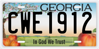 GA license plate CWE1912