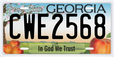 GA license plate CWE2568