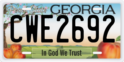 GA license plate CWE2692