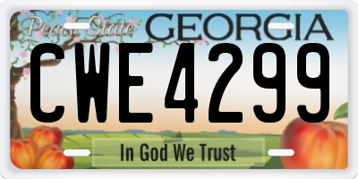 GA license plate CWE4299