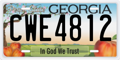 GA license plate CWE4812