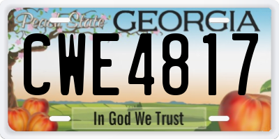 GA license plate CWE4817