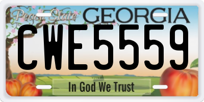 GA license plate CWE5559
