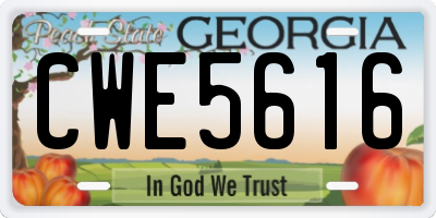 GA license plate CWE5616