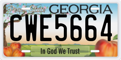GA license plate CWE5664