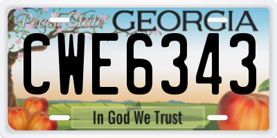 GA license plate CWE6343