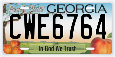 GA license plate CWE6764