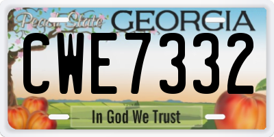 GA license plate CWE7332